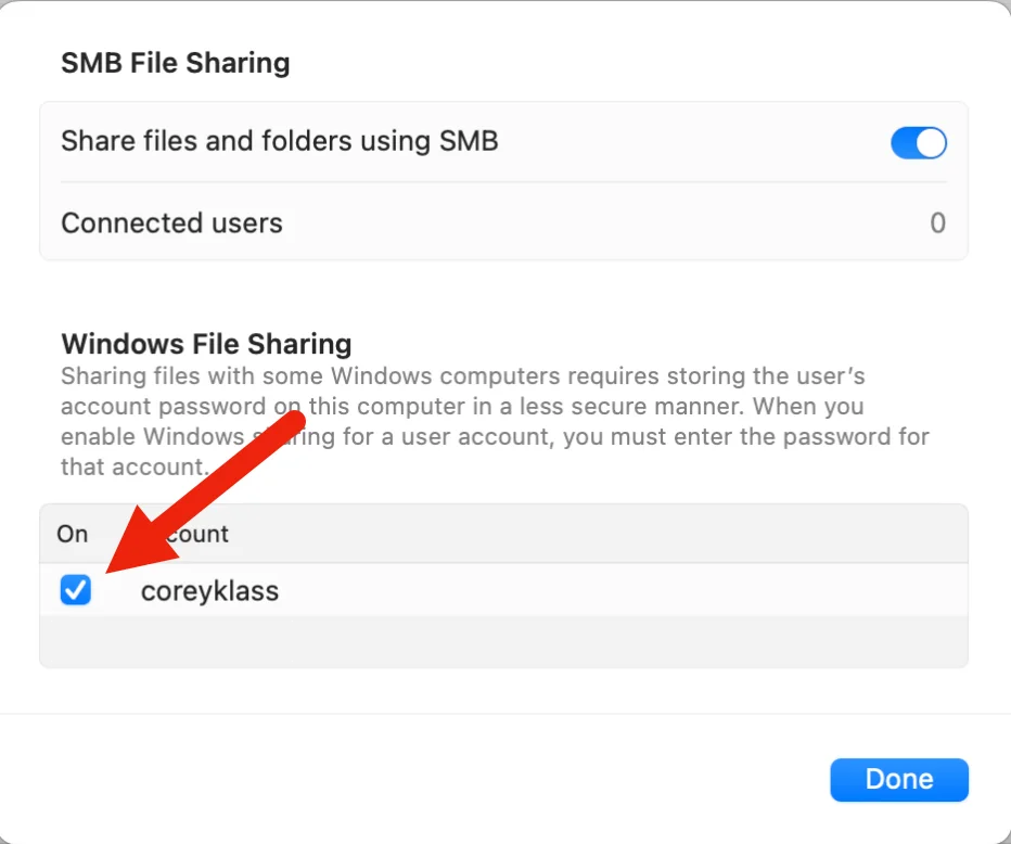 File Sharing Options