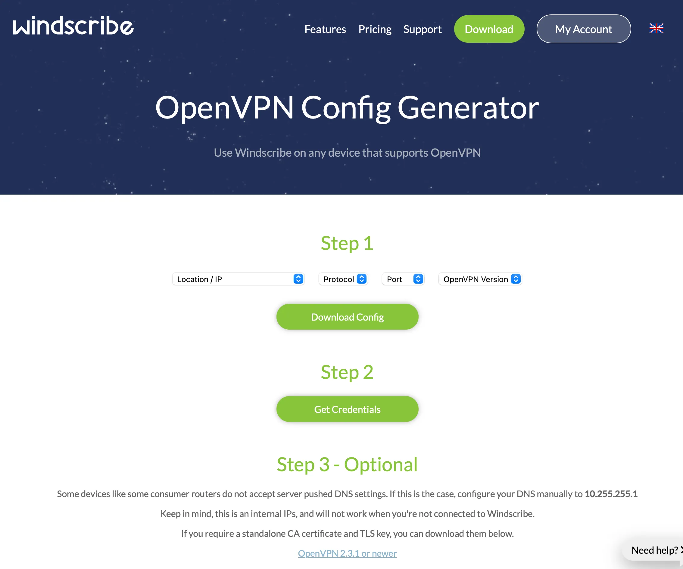 Windscribe OpenVPN Config Generator Windscribe OpenVPN Config Generator